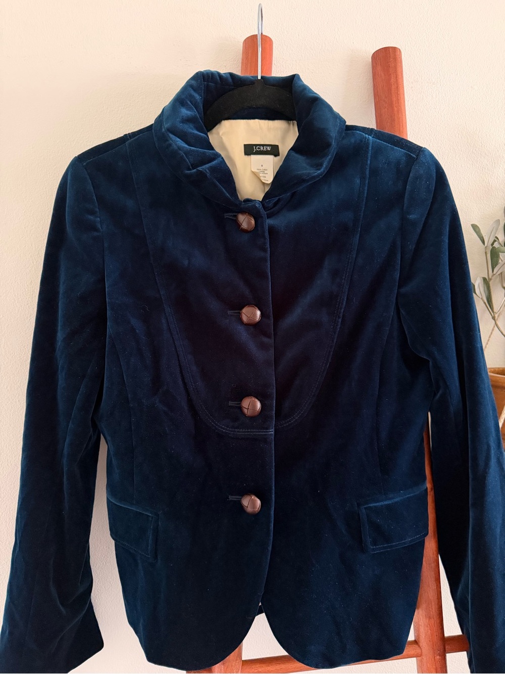J.Crew midnight blue velvet jacket